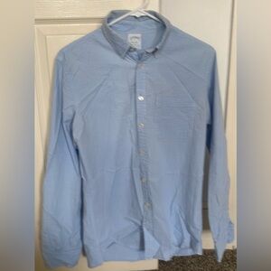 Brooks Brothers Mens light blue seersucker button up shirt size Small